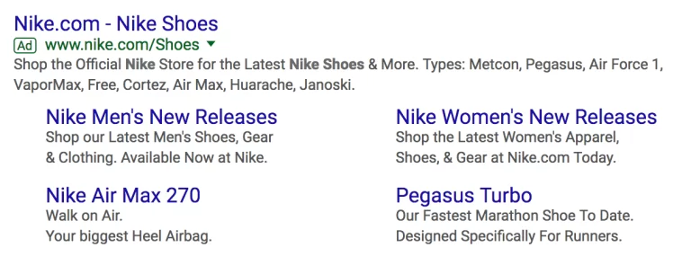 nike SERP